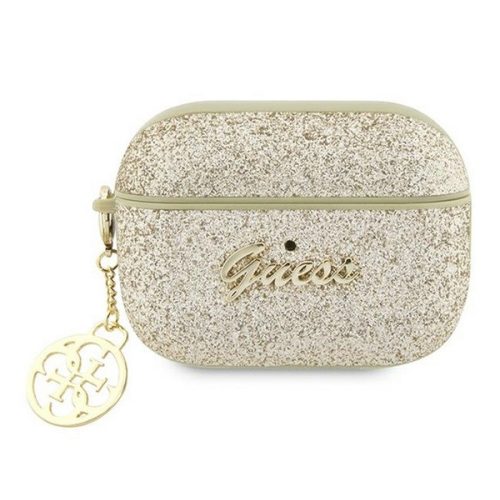 GUESS GLITTER FLAKE 4G CHARM szilikon tok (csillámporos, telefondísz) ARANY Apple AirPods Pro 2