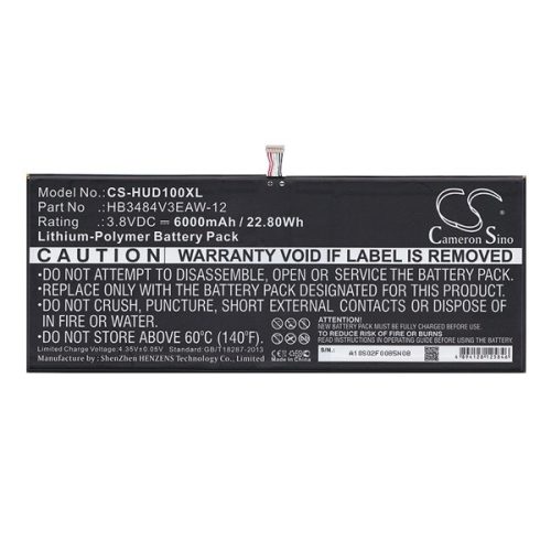 CAMERON SINO Li-Polymer akku (3.8V/6000mAh, Huawei HB3484V3EAW-12 kompatibilis) FEKETE