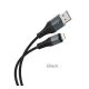 HOCO X38 adatkábel (USB - lightning, 2.4A, gyorstöltő, törésgátló, 100cm) FEKETE