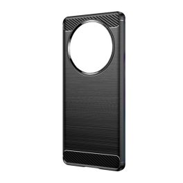   Szilikon telefonvédő (ütésállóság, légpárnás sarok, szálcsiszolt, karbon minta) FEKETE