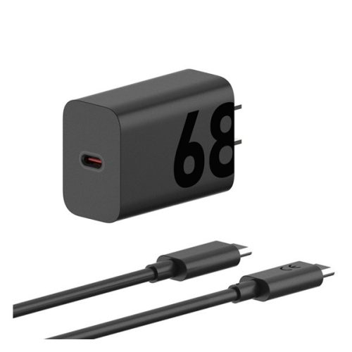 MOTOROLA TURBOPOWER hálózati töltő Type-C aljzat (68W, gyorstöltő + Type-C kábel) FEKETE