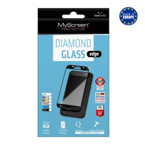 MYSCREEN DIAMOND GLASS EDGE képernyővédő üveg (3D, 0.33mm, 9H) FEKETE