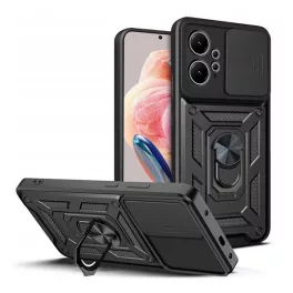   Defender szilikon telefonvédő (ütésállóság, tartógyűrű, kameravédő) FEKETE