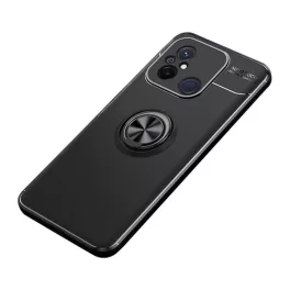  Szilikon telefonvédő (asztali tartó, tartógyűrű, 360°, mágneses) FEKETE