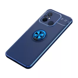   Szilikon telefonvédő (asztali tartó, tartógyűrű, 360°, mágneses) SÖTÉTKÉK
