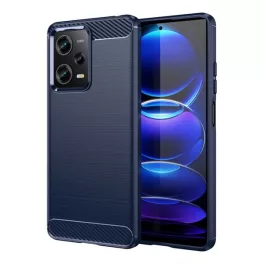   Szilikon telefonvédő (ütésállóság, légpárnás sarok, szálcsiszolt, karbon minta) SÖTÉTKÉK