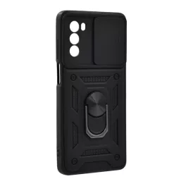   Defender szilikon telefonvédő (ütésállóság, tartógyűrű, kameravédő) FEKETE