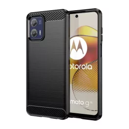   Szilikon telefonvédő (ütésállóság, légpárnás sarok, szálcsiszolt, karbon minta) FEKETE