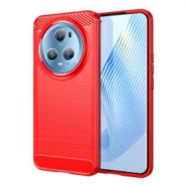   Szilikon telefonvédő (ütésállóság, légpárnás sarok, szálcsiszolt, karbon minta) PIROS