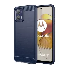   Szilikon telefonvédő (ütésállóság, légpárnás sarok, szálcsiszolt, karbon minta) SÖTÉTKÉK