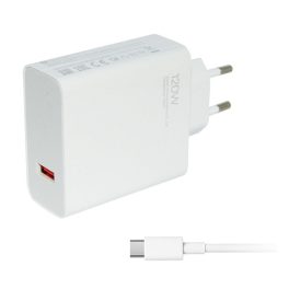   XIAOMI hálózati töltő USB aljzat (120W, PD gyorstöltő 3.0 + Type-C kábel) FEHÉR