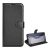 Tok álló, bőr hatású (FLIP, oldalra nyíló, asztali tartó, prémium) FEKETE