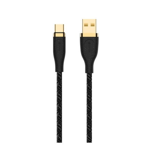 DEVIA STAR adatkábel (USB - Type-C, 2.4A, gyorstöltő, 150cm) FEKETE