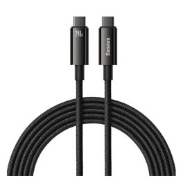   BASEUS TUNGSTEN GOLD adatkábel (Type-C - Type-C, 240W, PD gyorstöltő, törésgátló, 100cm) FEKETE