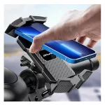 AWEI X47 kerékpáros telefontartó (kormányra rögzíthető, 360°, karbon minta, 4.7 - 6.7" méret) FEKETE