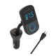 LDNIO bluetooth FM transmitter autós töltő 2 USB+Type-C aljzat (3A, 43W, PD gyorstöltő + microUSB kábel) FEKETE