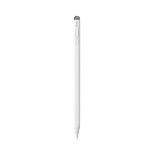 BASEUS érintő ceruza (aktív, passzív, kapacitív, LED kijelző + póthegy) FEHÉR Apple Pencil kompatibilis