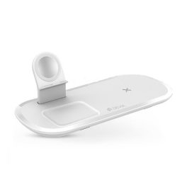DEVIA asztali töltő 3in1 (12W, gyorstöltő, wireless + Type-C kábel) FEHÉR   DEVIA asztali töltő 3in1 (12W, gyorstöltő, wireless + Type-C kábel) FEHÉR