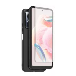   MADE FOR XIAOMI szilikon telefonvédő (ultravékony, matt + képernyővédő üveg) FEKETE