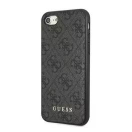   GUESS 4G METAL GOLD LOGO műanyag telefonvédő (textil hátlap) SÖTÉTSZÜRKE