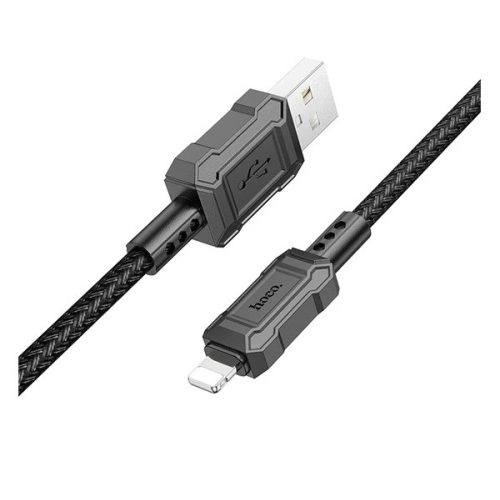 HOCO X94 adatkábel (USB - lightning, 2.4A, gyorstöltő, törésgátló, 100cm) FEKETE