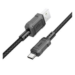   HOCO X94 adatkábel (USB - Type-C, 3A, gyorstöltő, törésgátló, 100cm) FEKETE