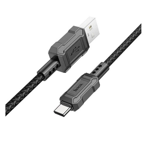 HOCO X94 adatkábel (USB - Type-C, 3A, gyorstöltő, törésgátló, 100cm) FEKETE