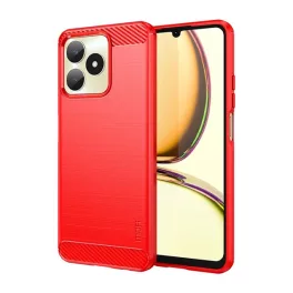   MOFI szilikon telefonvédő (ütésállóság, légpárnás sarok, szálcsiszolt, karbon minta) PIROS
