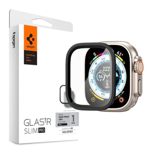 SPIGEN TR SLIM PRO kijelzővédő üveg (fém keret, 9H) FEKETE