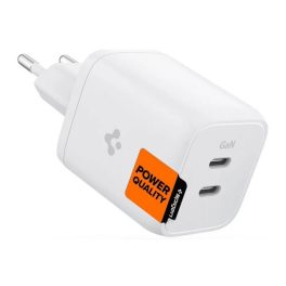 SPIGEN PE2106EU POWERARC hálózati töltő 2 Type-C aljzat (65W, GaN, PD gyorstöltő) FEHÉR   SPIGEN PE2106EU POWERARC hálózati töltő 2 Type-C aljzat (65W, GaN, PD gyorstöltő) FEHÉR