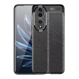   Szilikon telefonvédő (ütésállóság, bőr hatású, varrás minta) FEKETE