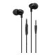 USAMS EP-47 fülhallgató SZTEREO (3.5mm jack, mikrofon, felvevő gomb, hangerőszabályzó, 120cm) FEKETE