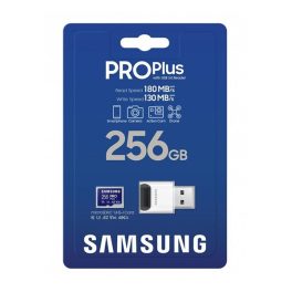   SAMSUNG memóriakártya 256GB (microSDXC PRO Plus - CLASS 10, UHS-1, U3, V30, A2, R180/W130) + USB kártyaolvasó