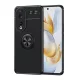 Szilikon telefonvédő (asztali tartó, tartógyűrű, 360°, mágneses) FEKETE