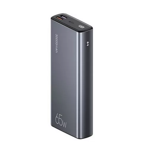 USAMS PB59 vésztöltő 2 USB+Type-C aljzat (30000mAh, 65W, PD gyorstöltő 3.0) FEKETE
