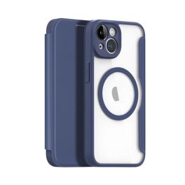 DUX DUCIS SKIN X PRO tok álló, bőr hatású (FLIP, oldalra nyíló, RFID, MagSafe) SÖTÉTKÉK   DUX DUCIS SKIN X PRO tok álló, bőr hatású (FLIP, oldalra nyíló, RFID, MagSafe) SÖTÉTKÉK