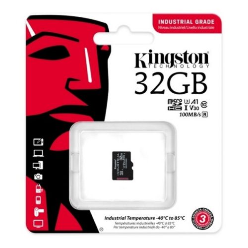KINGSTON memóriakártya 32GB (microSDHC Industrial - Class 10, UHS-1, U3, V30, A1) - adapter nélkül