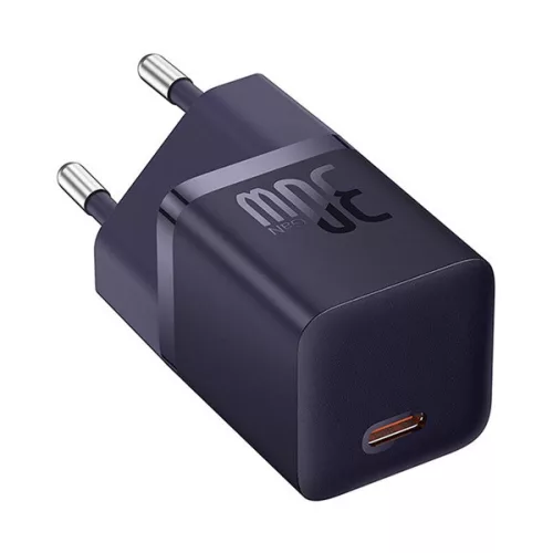 BASEUS hálózati töltő Type-C aljzat (30W, GAN5, PD gyorstöltő) LILA