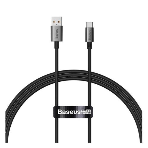 BASEUS SUPERIOR adatkábel (USB - Type-C, 100W, PD gyorstöltő, törésgátló, 100cm) FEKETE