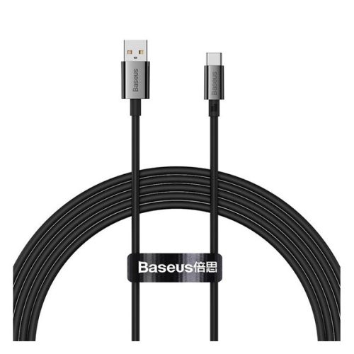 BASEUS SUPERIOR adatkábel (USB - Type-C, 100W, PD gyorstöltő, törésgátló, 200cm) FEKETE