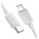 JOYROOM adatkábel (Type-C - lightning, 20W, gyorstöltő, törésgátló, 120cm) FEHÉR