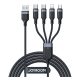 JOYROOM adatkábel 4in1 (USB - 2 Type-C/lightning/microUSB, 3.5A, gyorstöltő, 120cm) FEKETE