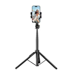   UGREEN LP586 szelfibot (univerzális, alumínium tripod állvány, állítható, bluetooth távkioldó, 150cm) FEKETE