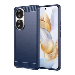   Szilikon telefonvédő (ütésállóság, légpárnás sarok, szálcsiszolt, karbon minta) SÖTÉTKÉK