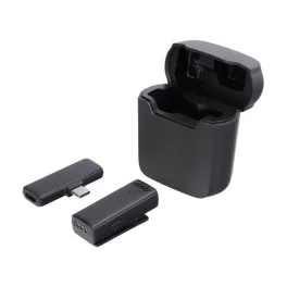   Bluetooth mikrofon (Type-C, LAVALIER csíptethető, aktív zajszűrő + töltőtok) FEKETE