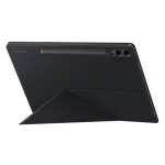SAMSUNG tok álló, bőr hatású (aktív FLIP, oldalra nyíló, TRIFOLD, asztali tartó, mágneses, ceruza tartó) FEKETE