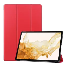   Tok álló, bőr hatású (aktív FLIP, oldalra nyíló, TRIFOLD, asztali tartó, ceruza tartó) PIROS