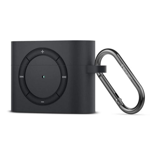 SPIGEN CLASSIC SHUFFLE szilikon tok (karabiner) FEKETE Apple AirPods Pro