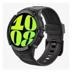 SPIGEN RUGGED ARMOR PRO pótszíj (egyedi méret, szilikon, ütésállóság + szilikon keret) FEKETE
