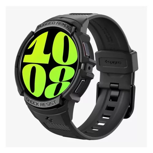 SPIGEN RUGGED ARMOR PRO pótszíj (egyedi méret, szilikon, ütésállóság + szilikon keret) FEKETE